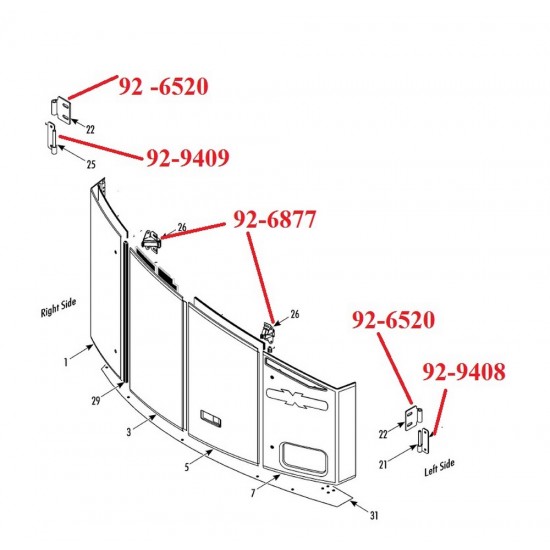 TRP 92-9409 AND TRP 92-6520 HINGE RIGHT SLXe100/200/300/400 SLX100/200/300/400 1SET 2PCS AFTERMARKET